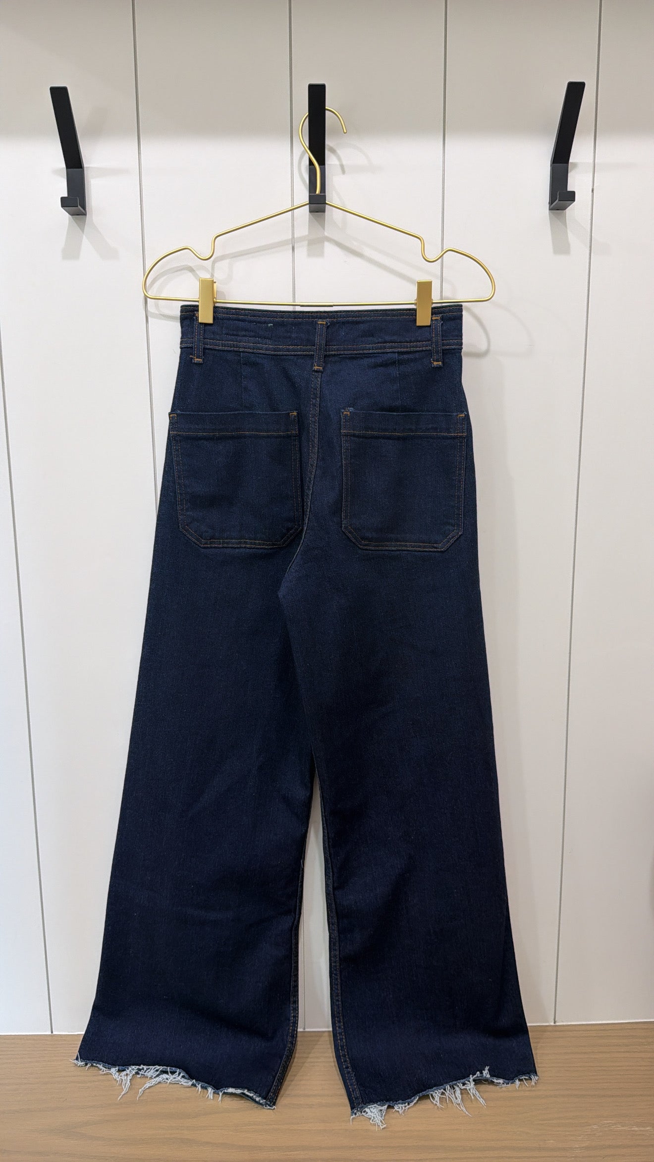 Zara Dark Denim Wide Leg Jeans Size 4
