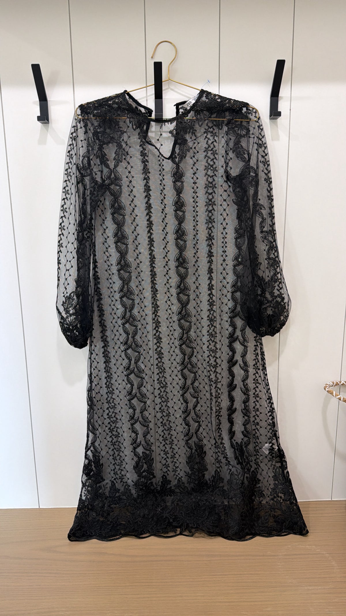 ZARA BLACK SEE THROUGH DRESS SIZE XS