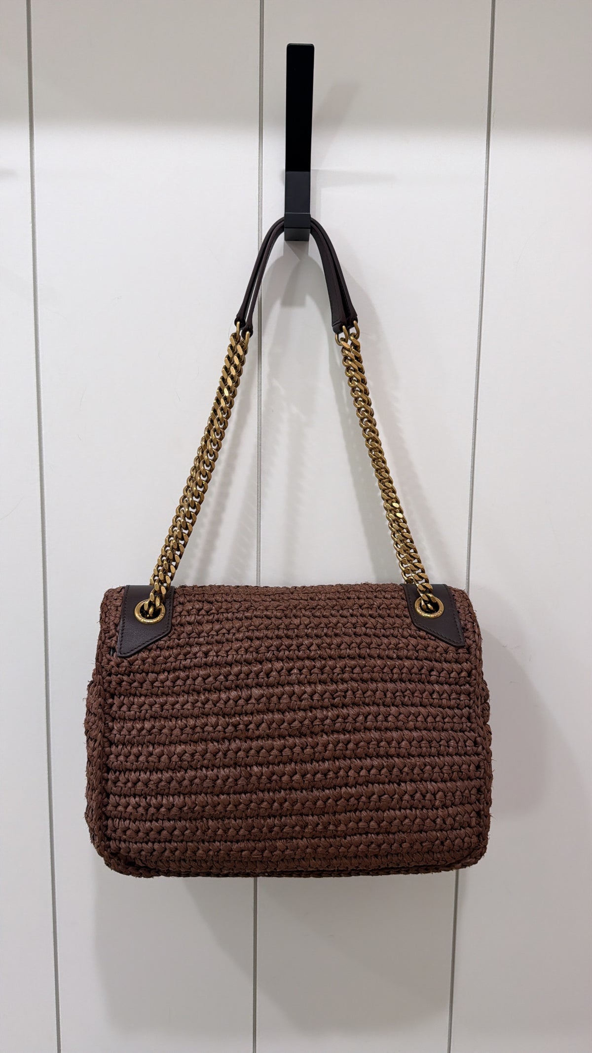 YSL NIKI RAFFIA BROWN WICKER MEDIUM BAG