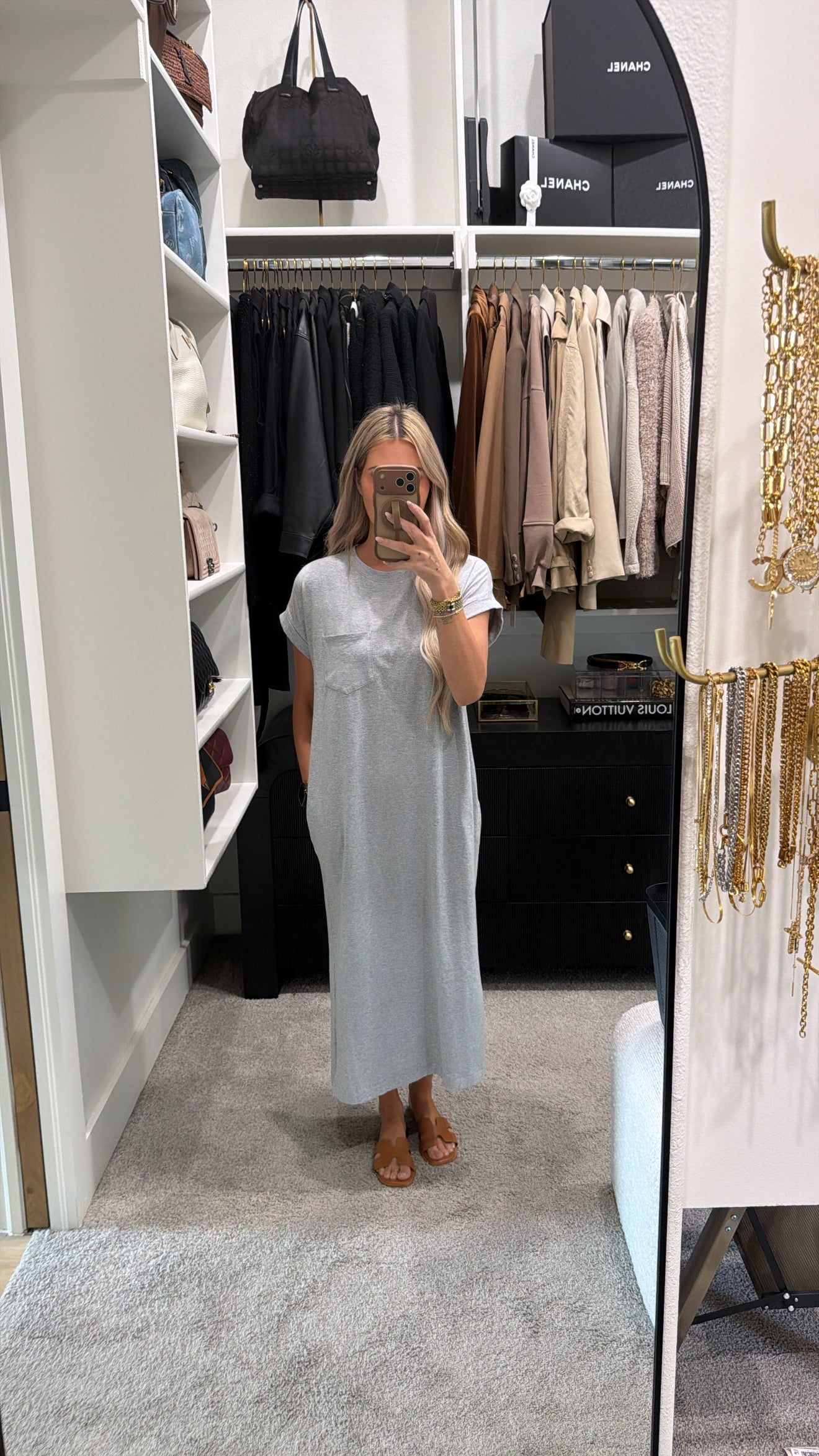 ZENANA GRAY T-SHIRT DRESS W/ POCKETS Size S