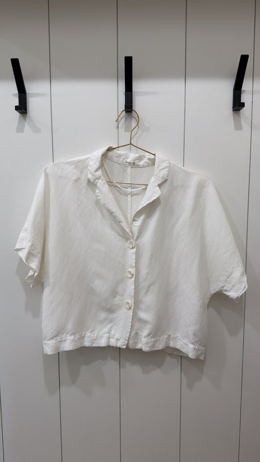 OYSHO White Short Sleeve Blouse