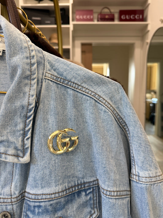 LUXURY INSPIRED GG GOLD BROOCH