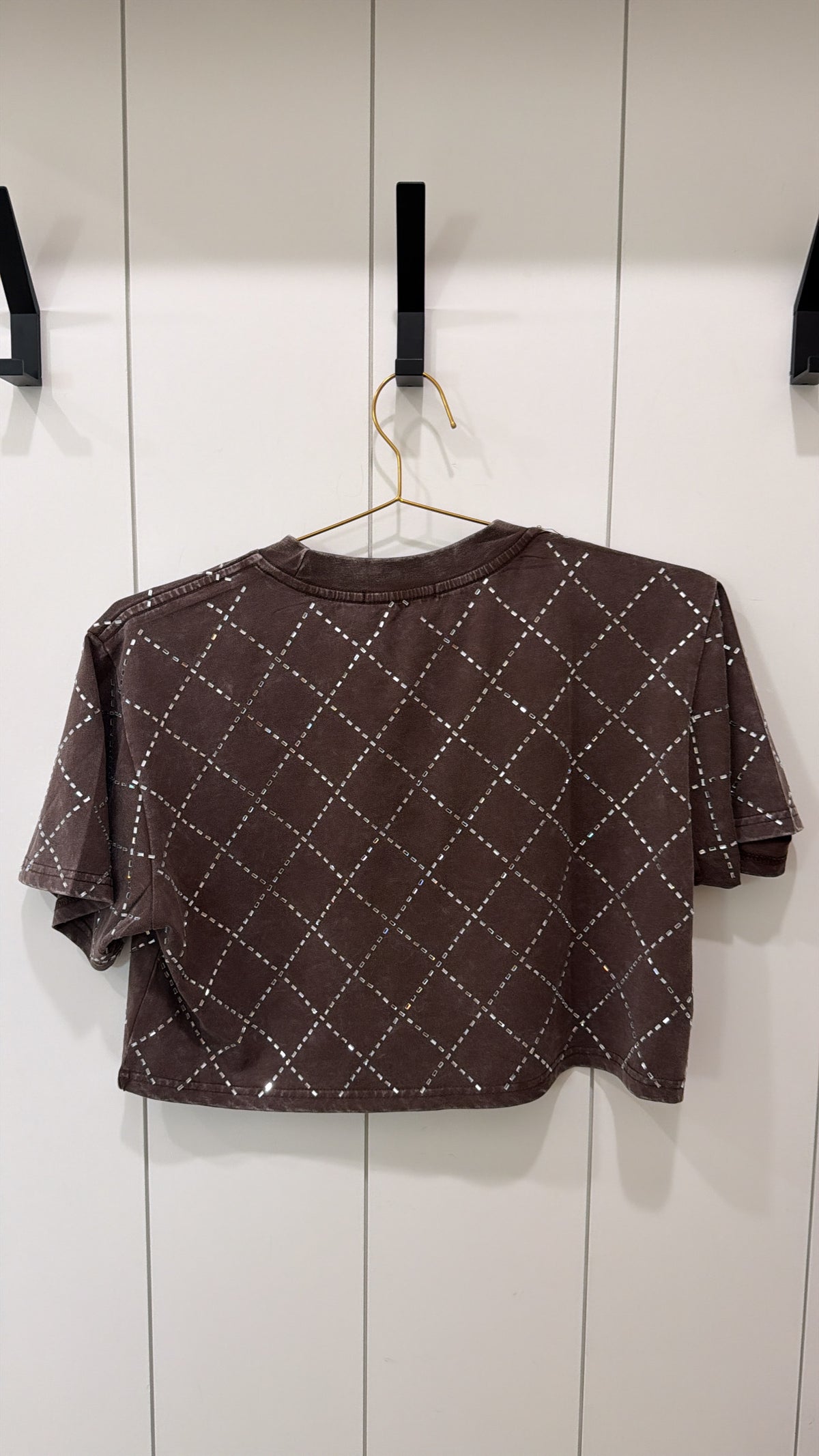 GALITA FASHION CROPPED BROWN T-SHIRT SIZE SMALL