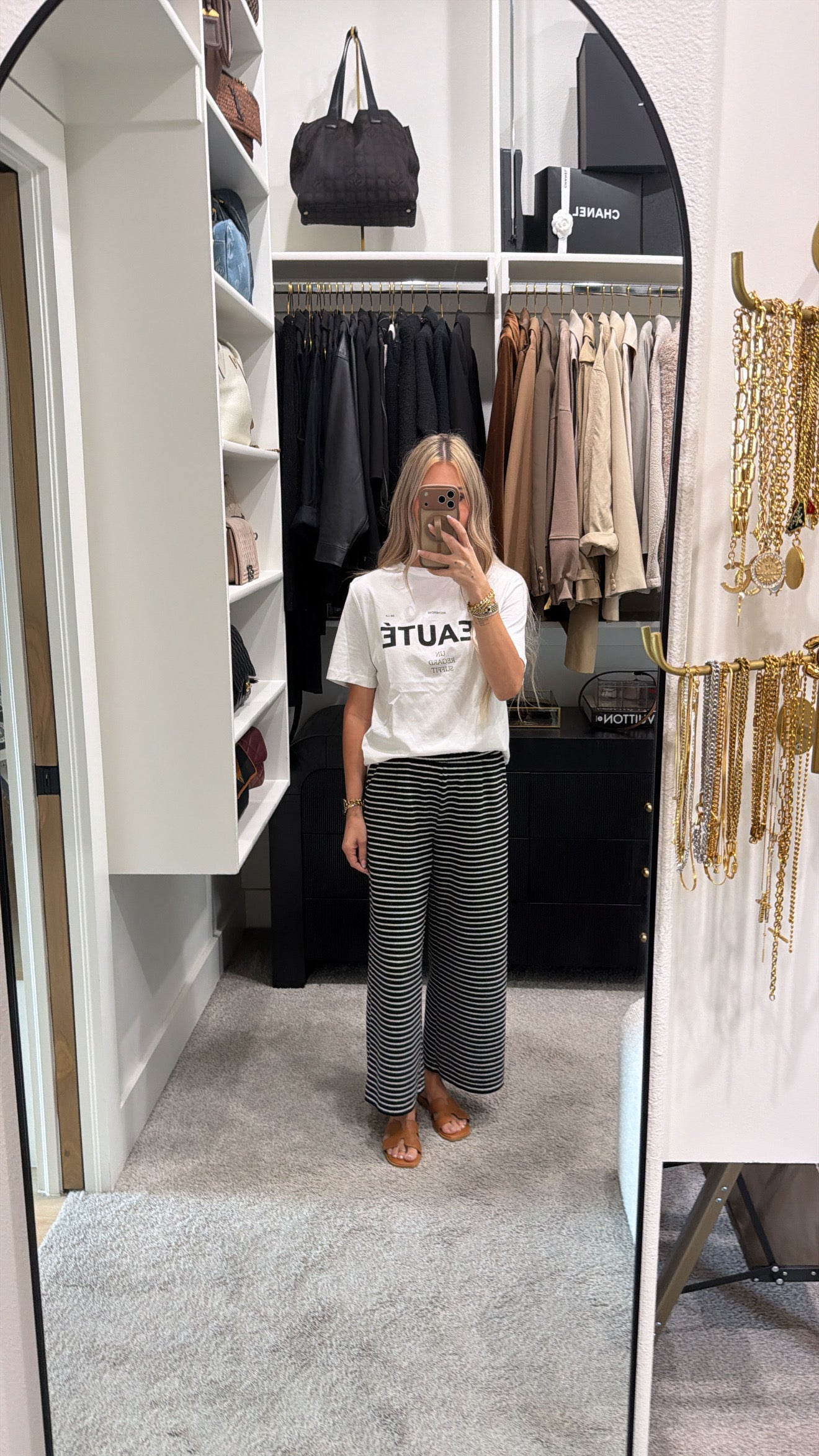 SEE AND BE SEEN BLACK/WHITE STRIPE CROPPED PANTS W/ POCKETS Size S