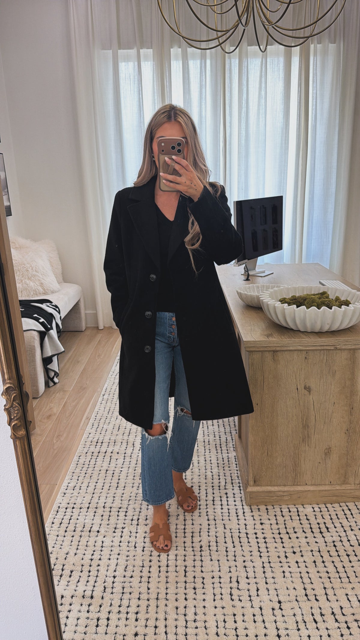 TIME & TRU BLACK WOMEN'S PEACOAT SIZE MEDIUM
