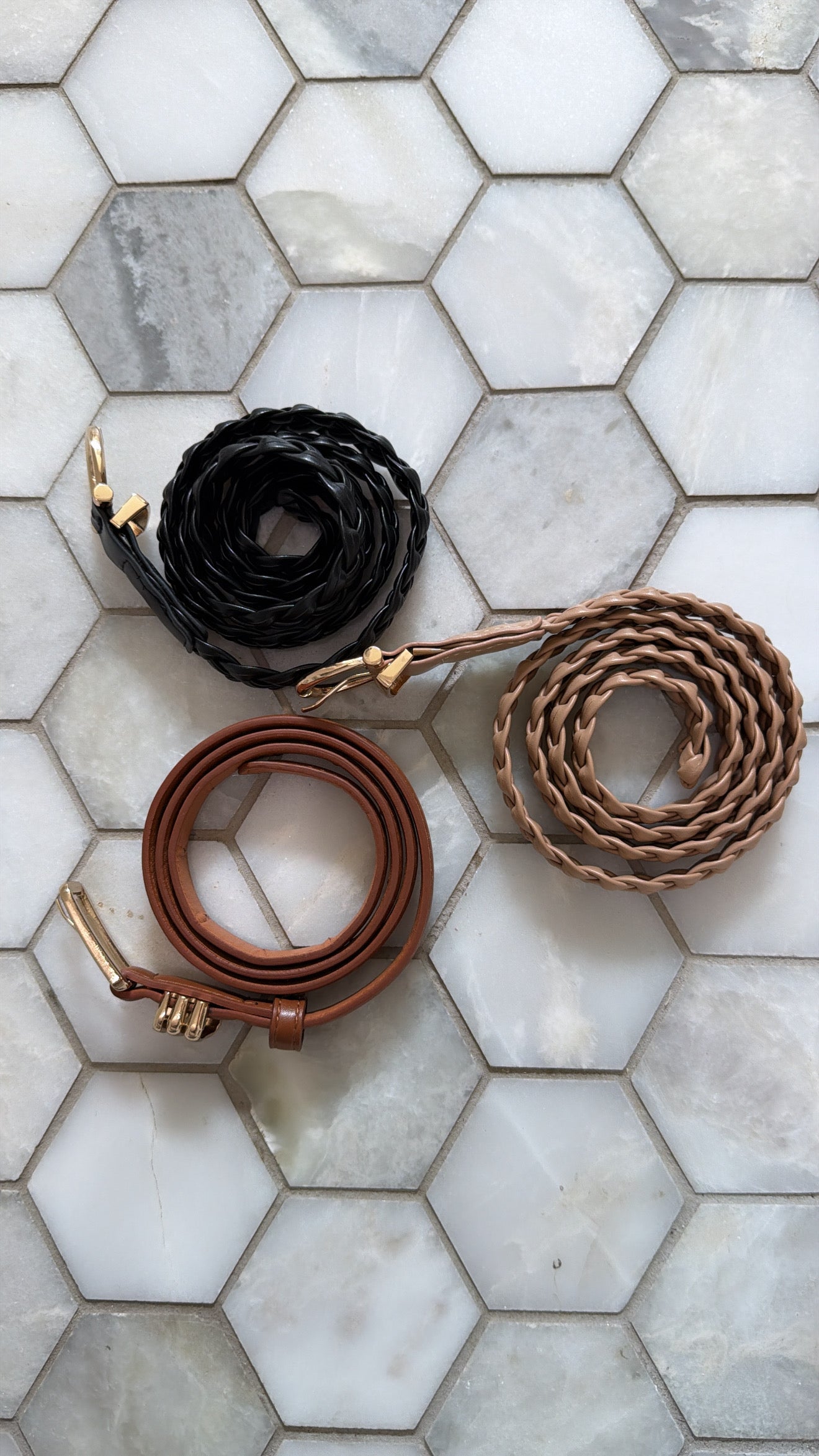 SET OF 3 BRAIDED WOMEN'S BELTS