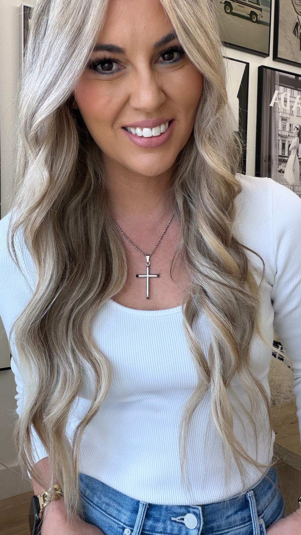LARGE CROSS NECKLACE