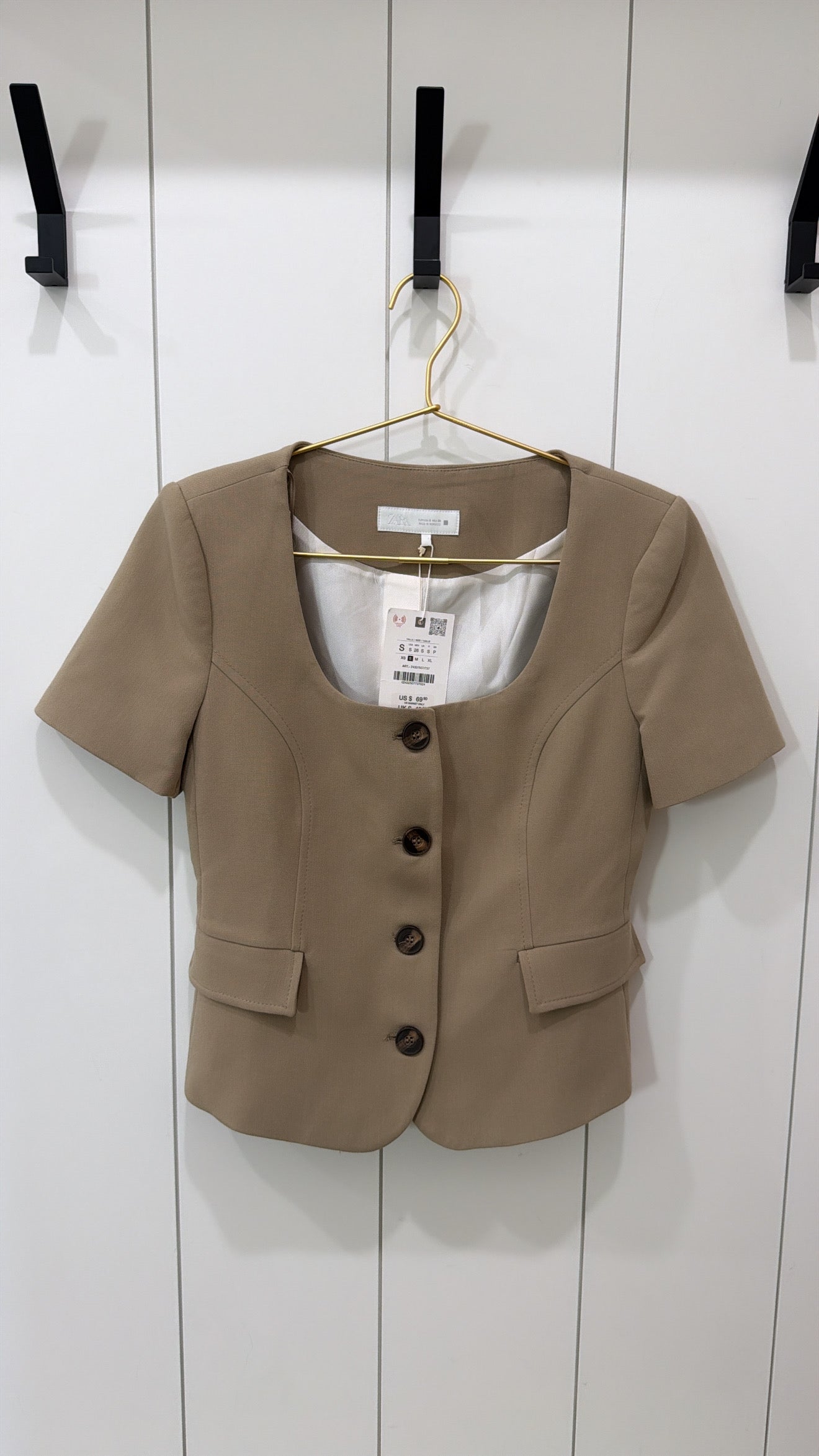 Zara Khaki Small Women's Vest New With Tags