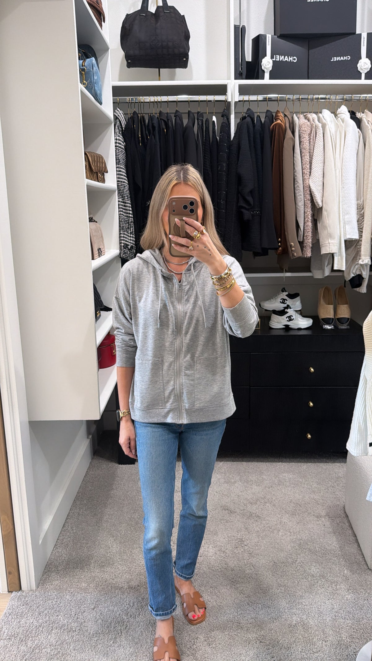 BALANCE COLLECTION THIN ZIP-UP HOODIE GRAY JACKET