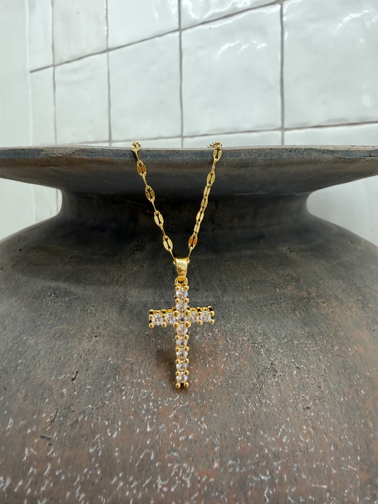 SPARKLE CROSS NECKLACE