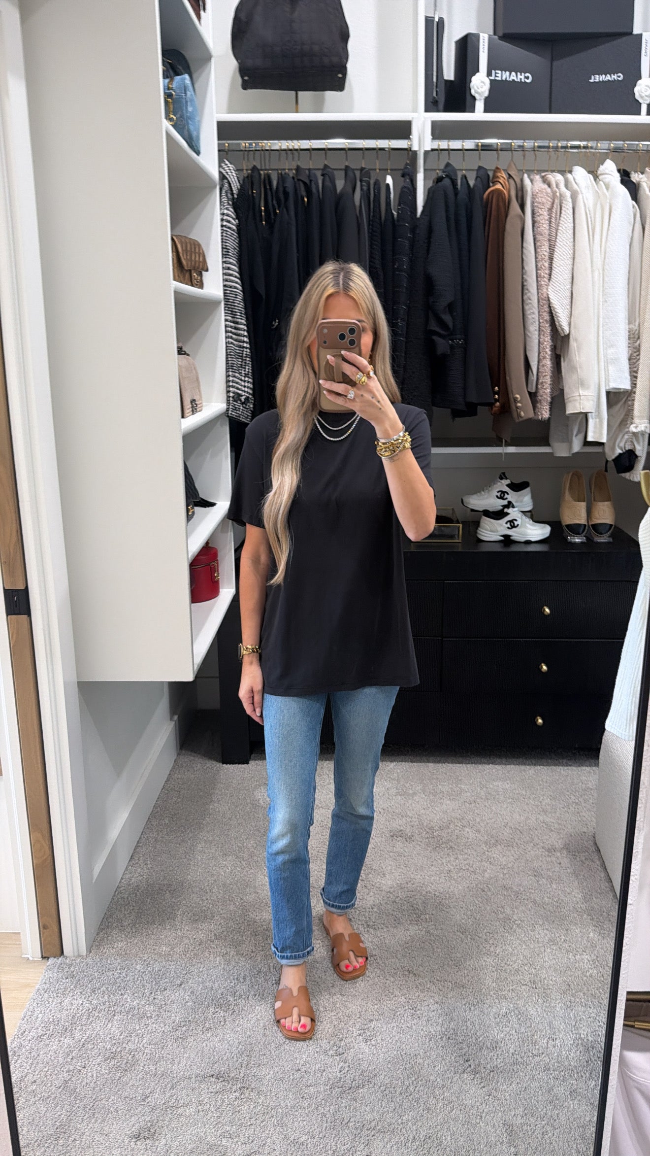 SKIMS BOYFRIEND T-SHIRT BLACK SIZE SMALL