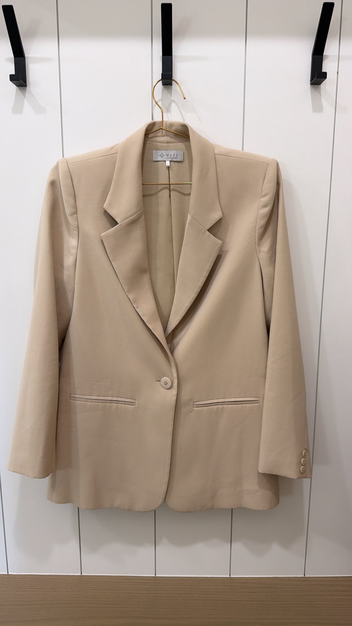 WAYF BEIGE WOMEN'S BLAZER OVERSIZED SMALL