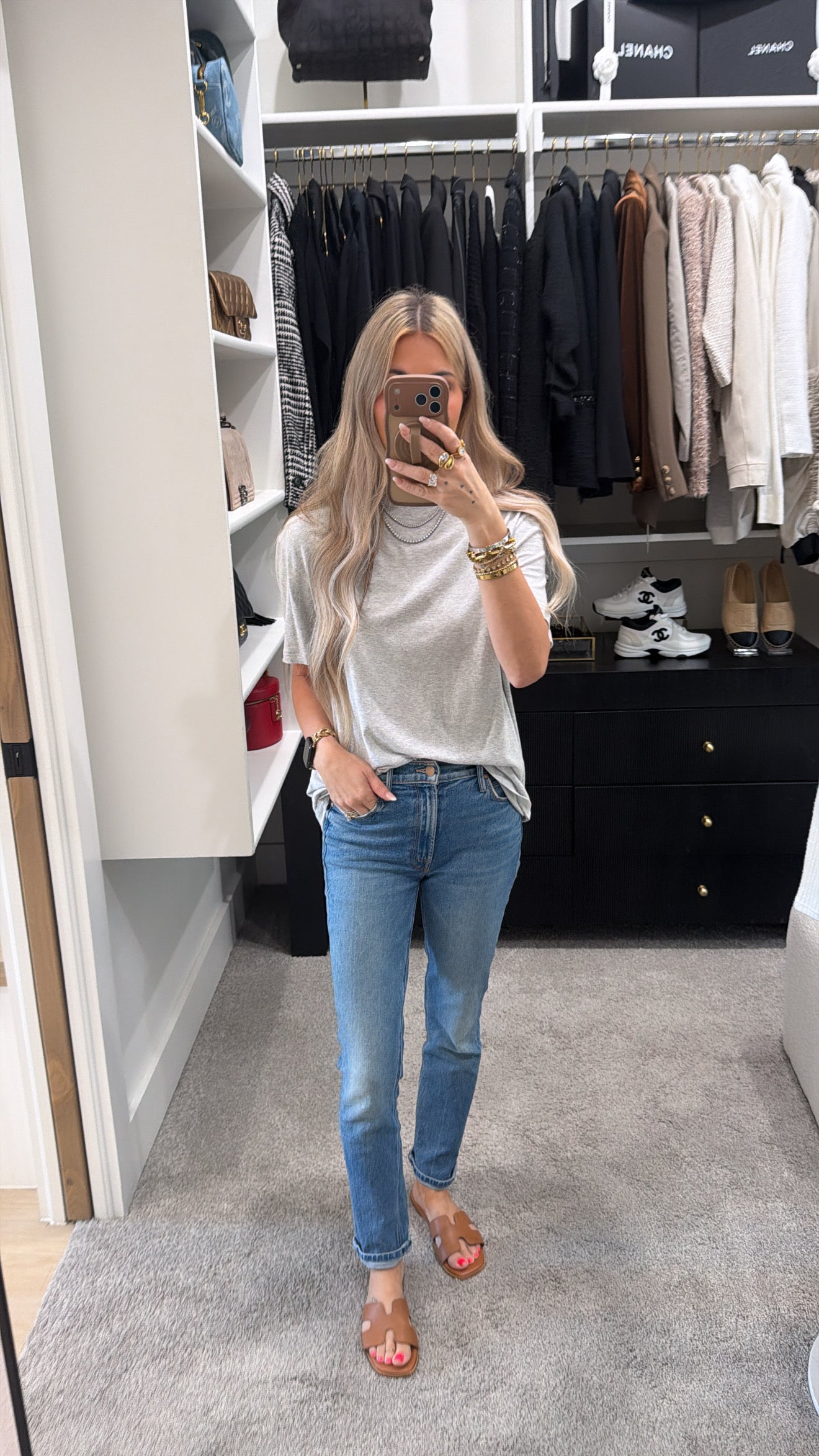 SKIMS BOYFRIEND T-SHIRT LIGHT HEATHER GRAY SIZE SMALL