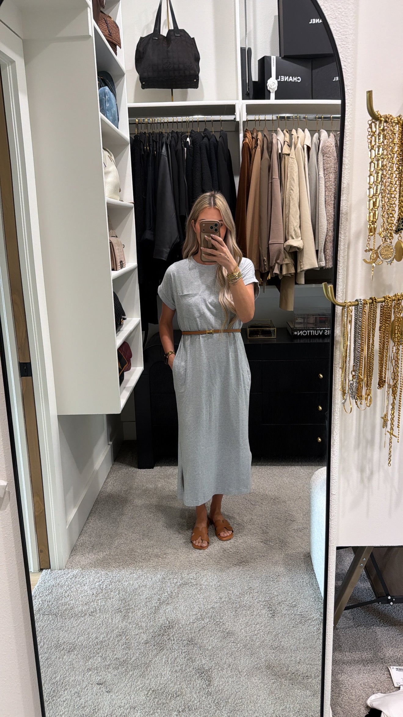 ZENANA GRAY T-SHIRT DRESS W/ POCKETS Size S
