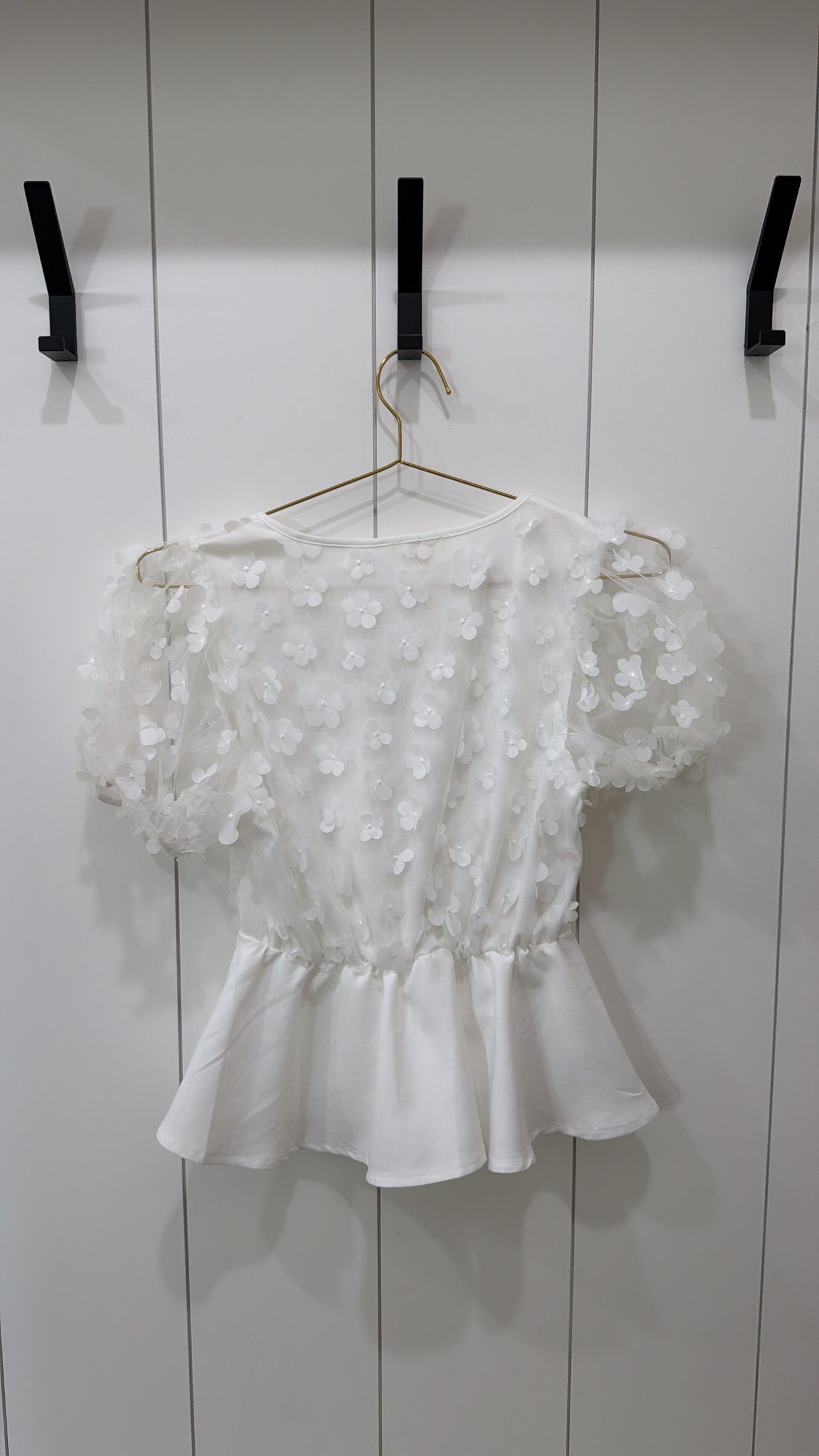 PEACH BRAND FLOWER  PEPLUM TOP Size M