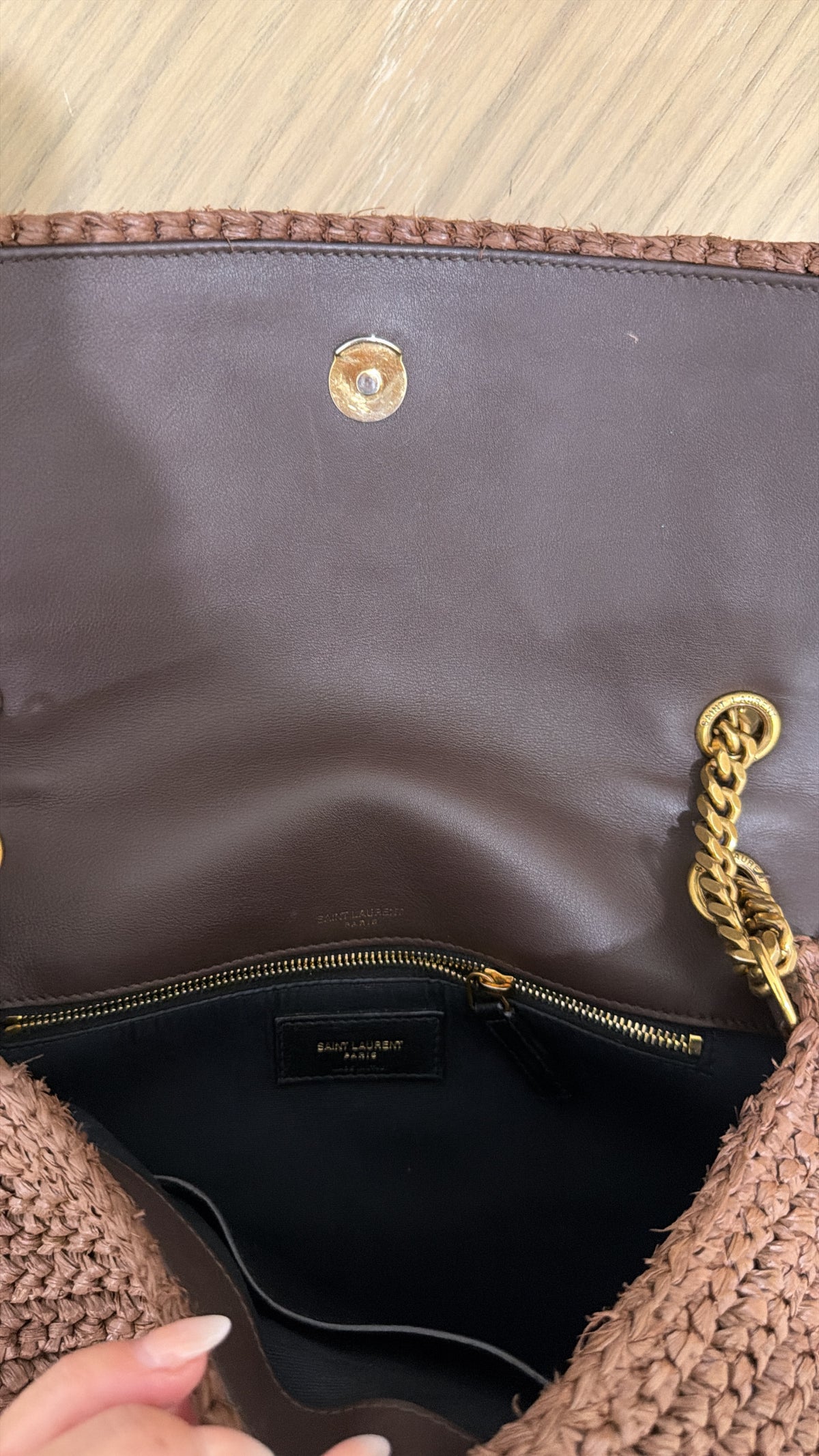 YSL NIKI RAFFIA BROWN WICKER MEDIUM BAG