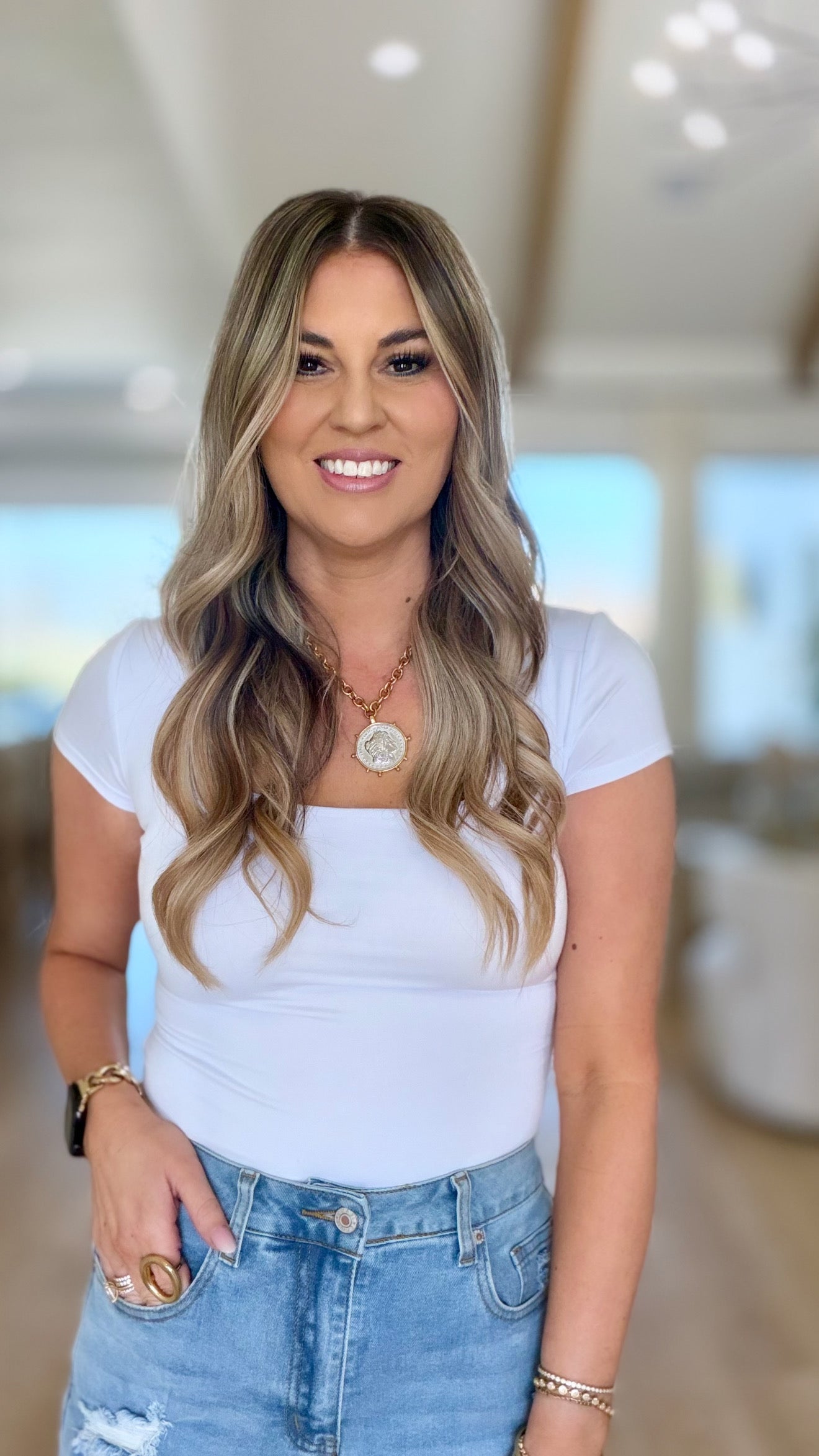 TWO TONED COIN NECKLACE