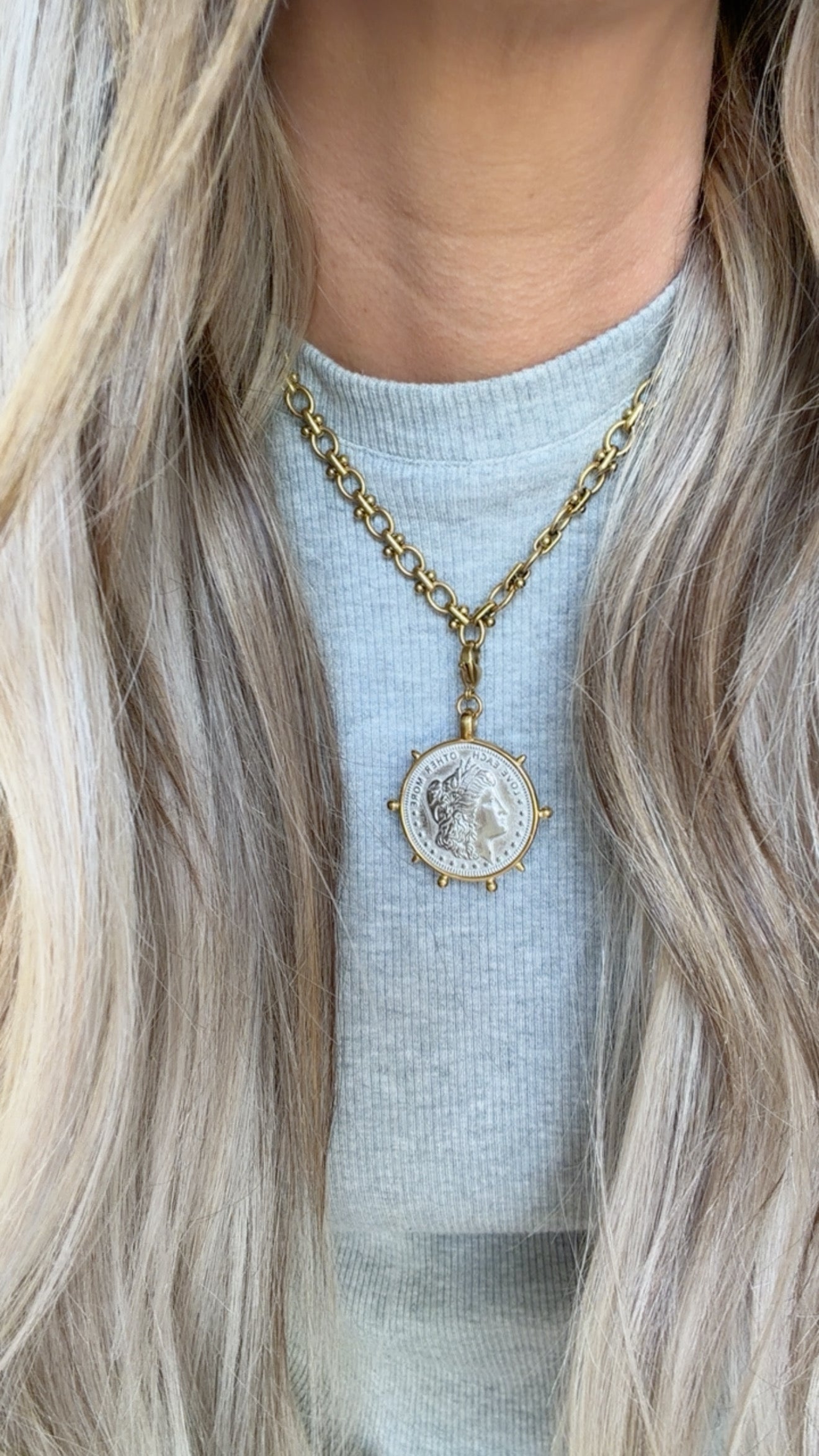 TWO TONED COIN PENDANT