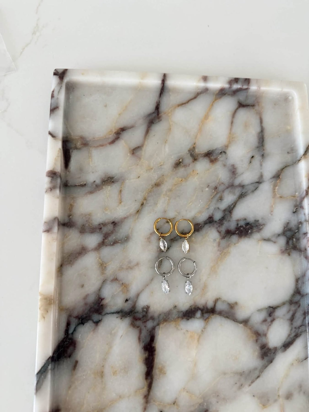 SILVER DIAMOND EARRINGS